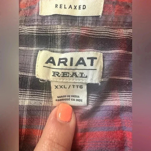 Ariat Real Relaxed Button Down Plaid Men’s Size XXL - Picture 5 of 9